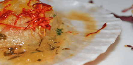 Queen scallops with saffron